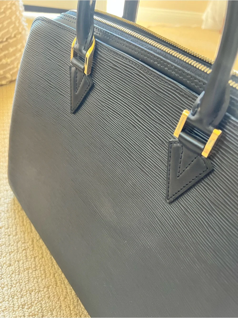 Louis Vuitton Black Epi Sorbone Leather Business Bag Laptap bags 100% Autentic